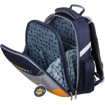 Ранец Basic Casual син+сер+желт, 2 отд., эргоном. спинка