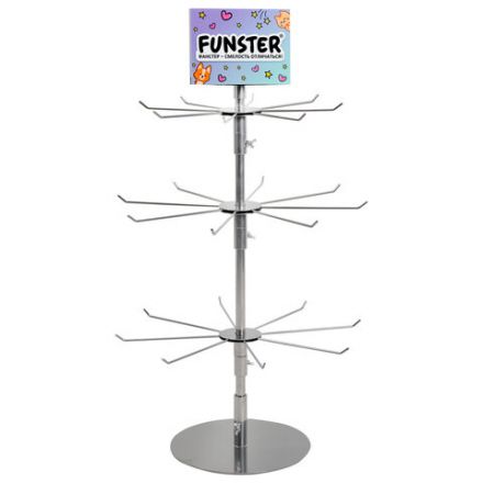Стойка-вертушка настольная FUNSTER, 80х47 см, 24 крючка, 3 вращающихся ряда, 507857 Стойка-вертушка настольная FUNSTER, 80х47 см, 24 крючка, 3 вращающихся ряда, 507857
