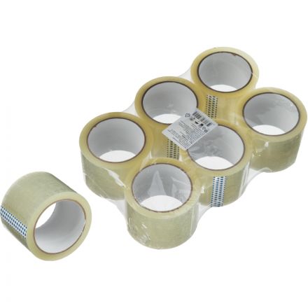 Клейкая лента упаковочная 72мм х 66м, прозрачный, 40мкм, 6 шт/уп Клейкая лента упаковочная 72мм х 66м, прозрачный, 40мкм, 6 шт/уп