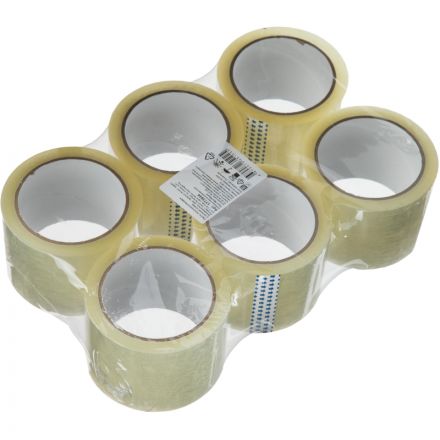 Клейкая лента упаковочная 72мм х 66м, прозрачный, 40мкм, 6 шт/уп Клейкая лента упаковочная 72мм х 66м, прозрачный, 40мкм, 6 шт/уп
