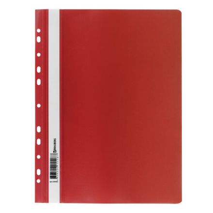 Скоросшиватель пластиковый с перфорацией BRAUBERG, А4, 140/180 мкм, красный, 226582 Скоросшиватель пластиковый с перфорацией BRAUBERG, А4, 140/180 мкм, красный, 226582