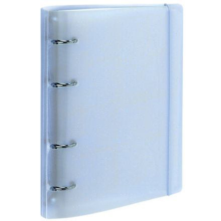 Тетрадь на кольцах А5 175х220 мм, 120 л., пластик с блестками, с резинкой и разделителями, BRAUBERG, Голубой, 404633 Тетрадь на кольцах А5 175х220 мм, 120 л., пластик с блестками, с резинкой и разделителями, BRAUBERG, Голубой, 404633