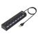 USB-хаб KG-086, USB-A 2.0, 7в1, с выключателями и LED-индикаторами, 7xUSB-A 2.0, 50 cм, черный, KAIGO, 355069