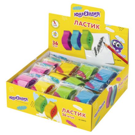 Ластик ЮНЛАНДИЯ "Листочки", 48х27х17 мм, цвет ассорти, 228723 Ластик ЮНЛАНДИЯ "Листочки", 48х27х17 мм, цвет ассорти, 228723