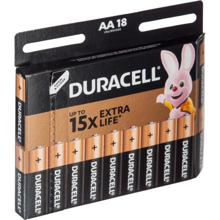 Батарейки Duracell Basic пальчиковые АА LR6 (18 штук в упаковке) Батарейки Duracell Basic пальчиковые АА LR6 (18 штук в упаковке)