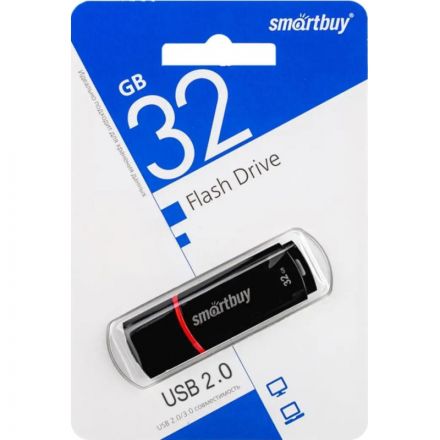 Флеш-память SmartBuy Crown 32 Gb USB 2.0 черная Флеш-память SmartBuy Crown 32 Gb USB 2.0 черная