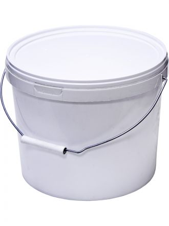 Ведро 11,5л круглое белое с белой крышкой с металлической ручкой