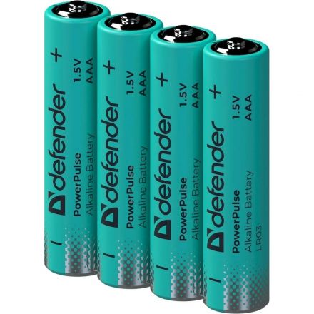 Батарейка DEFENDER алкалин. LR03-4BL/ LR03-4S  ААА блист 4шт/уп PowerPulse
