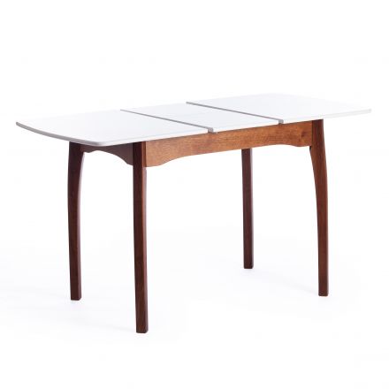 Стол CATERINA бук, мдф, 100+30x70x75, коричневый, белый Стол CATERINA бук, мдф, 100+30x70x75, коричневый, белый