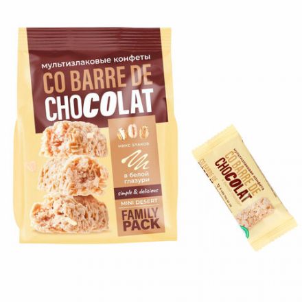 Конфеты мультизлаковые CO BARRE DE CHOCOLAT с белой глазурью, 135 г, УТ-00032332 Конфеты мультизлаковые CO BARRE DE CHOCOLAT с белой глазурью, 135 г, УТ-00032332
