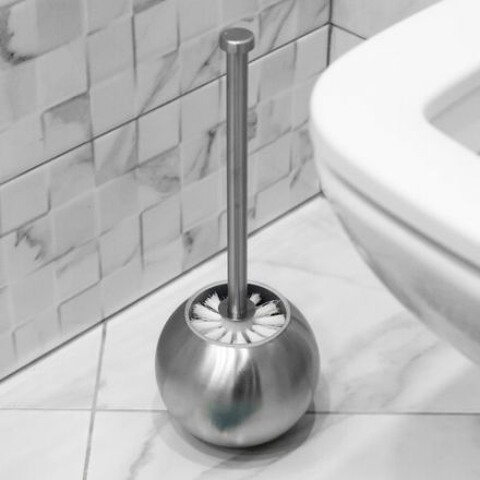 Ершик для унитаза с подставкой в форме шара, нержавеющая сталь, матовый, LAIMA, 601617 Ершик для унитаза с подставкой в форме шара, нержавеющая сталь, матовый, LAIMA, 601617