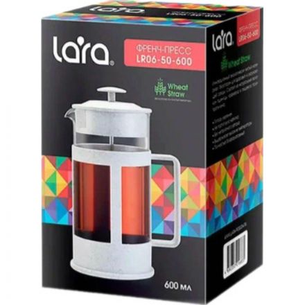 Френч-пресс <600мл> стальной фильтр 18/10, боросил. Стекло LR06-50-600 Френч-пресс <600мл> стальной фильтр 18/10, боросил. Стекло LR06-50-600