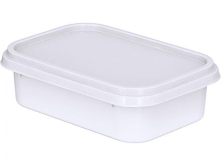 Контейнер п/п 0,2л. прямоугольный, под запайку,с белой крышкой цв. белый Контейнер п/п 0,2л. прямоугольный, под запайку,с белой крышкой цв. белый