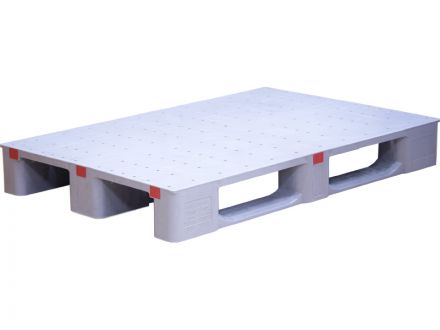 Паллет 1200х800х155 мм (сплошной специализированный на 3-х полозьях) серый Паллет 1200х800х155 мм (сплошной специализированный на 3-х полозьях) серый