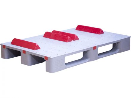 Паллет 1200х800х155 мм (сплошной специализированный на 3-х полозьях) серый Паллет 1200х800х155 мм (сплошной специализированный на 3-х полозьях) серый