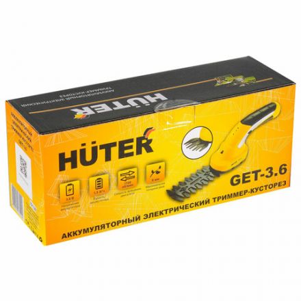 Триммер-кусторез АККУМУЛЯТОРНЫЙ HUTER GET-3.6, 1100 об/мин, 3,6 В, 1,5 Ахч, 70/1/28 Триммер-кусторез АККУМУЛЯТОРНЫЙ HUTER GET-3.6, 1100 об/мин, 3,6 В, 1,5 Ахч, 70/1/28
