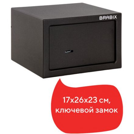 Сейф мебельный BRABIX "SF-170KL", 170х260х230 мм, ключевой замок, черный, 291142, S103BR210514 Сейф мебельный BRABIX "SF-170KL", 170х260х230 мм, ключевой замок, черный, 291142, S103BR210514