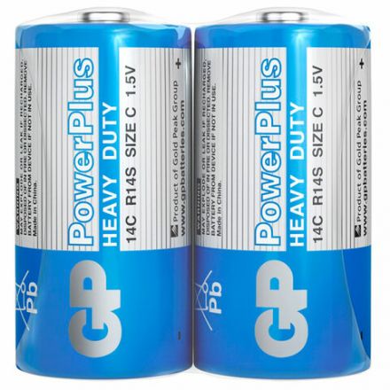 Батарейки КОМПЛЕКТ 2 шт., GP PowerPlus C (14C), солевые, в пленке, 14CEBRA-2S2 Батарейки КОМПЛЕКТ 2 шт., GP PowerPlus C (14C), солевые, в пленке, 14CEBRA-2S2