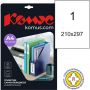 Этикетки самоклеящиеся глянцевые Promega label (Комус) А4 210х297 мм 1 штука на листе белые (100 листов в упаковке)