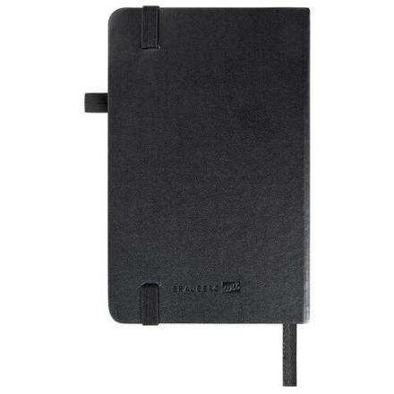 Скетчбук, черная бумага 140 г/м2, 90х140 мм, 80 л., КОЖЗАМ, резинка, карман, BRAUBERG ART CLASSIC, черный, 113201 