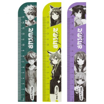Линейка 15см MESHU "Anime", деревянная, ассорти, европодвес Линейка 15см MESHU "Anime", деревянная, ассорти, европодвес