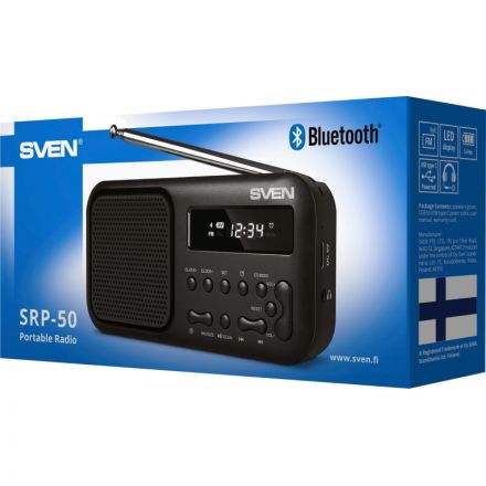 Радиоприемник Sven SRP-50, 3Вт, BT/FM/USB-C, будильник, встр аккум Радиоприемник Sven SRP-50, 3Вт, BT/FM/USB-C, будильник, встр аккум