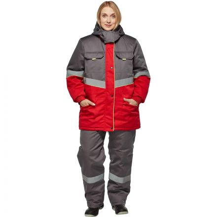 Костюм рабочий зимний женский з43-КПК сер/красн (р.60-62) 170-176 (серия З) Костюм рабочий зимний женский з43-КПК сер/красн (р.60-62) 170-176 (серия З)