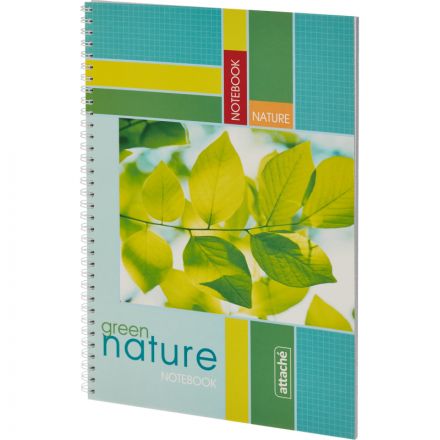 Тетрадь общая Attache Green Nature А4 96 листов в клетку на спирали Тетрадь общая Attache Green Nature А4 96 листов в клетку на спирали