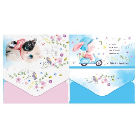 Конверт для денег MESHU "Сchildish" 85*164мм, матовая ламинация, 2 дизайна Конверт для денег MESHU "Сchildish" 85*164мм, матовая ламинация, 2 дизайна