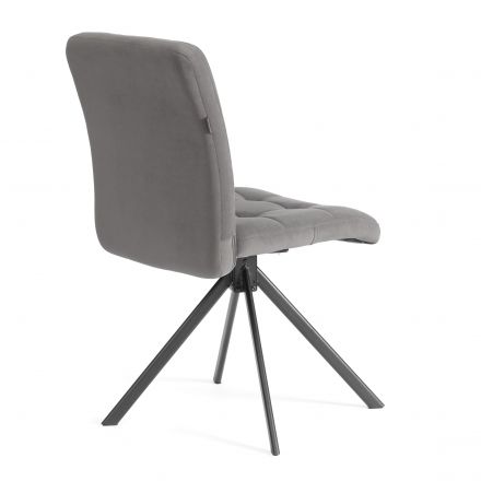 Стул обеденный Medeo поворотный механизм 360, велюр, серый, 29
