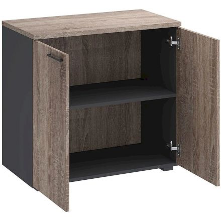Стеллаж Комус Мебель К-Loft 241H004 786х420х738 дуб сонома темн/графит