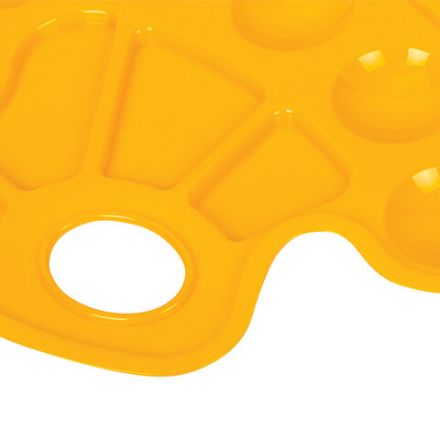 Палитра для рисования ЮНЛАНДИЯ желтая, овальная, 6 ячеек для красок и 4 для смешивания, европодвес, 227807 Палитра для рисования ЮНЛАНДИЯ желтая, овальная, 6 ячеек для красок и 4 для смешивания, европодвес, 227807