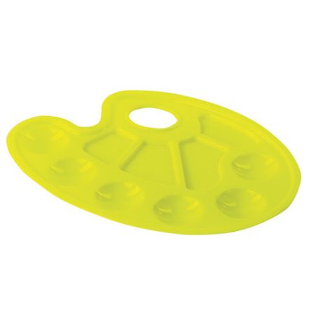 Палитра для рисования ЮНЛАНДИЯ желтая, овальная, 6 ячеек для красок и 4 для смешивания, европодвес, 227807 Палитра для рисования ЮНЛАНДИЯ желтая, овальная, 6 ячеек для красок и 4 для смешивания, европодвес, 227807