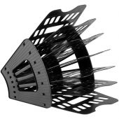 Лоток для бумаг веерный СТАММ, 7-ми секционный, черный Лоток для бумаг веерный СТАММ, 7-ми секционный, черный