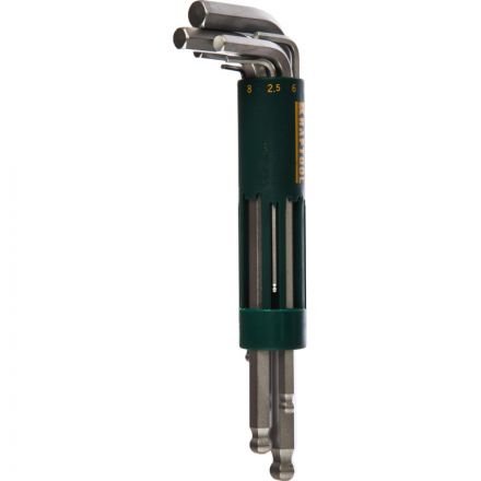 Набор ключей имбусовых KRAFTOOL, длинные с шариком, HEX 2-10мм, 8 пред