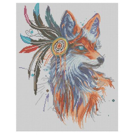 Картина стразами (алмазная мозаика) 40х50 см, ОСТРОВ СОКРОВИЩ "Индейская лиса", без подрамника, 662412 Картина стразами (алмазная мозаика) 40х50 см, ОСТРОВ СОКРОВИЩ "Индейская лиса", без подрамника, 662412