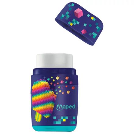 Точилка с ластиком 2 в 1 MAPED (Франция) "Pixel Party Connect", 2 отверстия, 049223 Точилка с ластиком 2 в 1 MAPED (Франция) "Pixel Party Connect", 2 отверстия, 049223