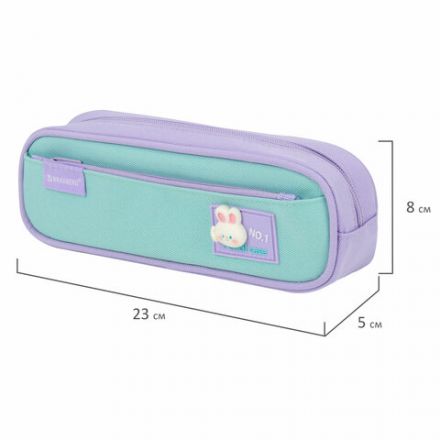 Пенал-футляр BRAUBERG, 2 отделения, 3D-элемент, полиэстер, "Cute bunny", 23х8х5 см, 273571 Пенал-футляр BRAUBERG, 2 отделения, 3D-элемент, полиэстер, "Cute bunny", 23х8х5 см, 273571