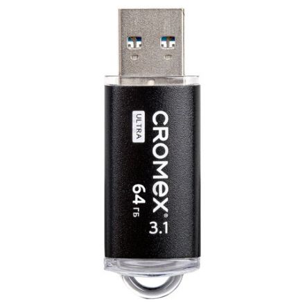 Флеш-диск 64 GB, CROMEX (КРОМЕКС) Ultra USB 3.1, металлический корпус, черный, 514164 Флеш-диск 64 GB, CROMEX (КРОМЕКС) Ultra USB 3.1, металлический корпус, черный, 514164