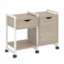 Loft Тумба на колесных опорах наборная. Вариант №3 VR.L-TN-3.K Дуб аттик/Белый металл 970*460*767 Loft Тумба на колесных опорах наборная. Вариант №3 VR.L-TN-3.K Дуб аттик/Белый металл 970*460*767