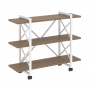 Loft Стеллаж на колесных опорах-3 полки VR.L-MST.K-3.8V Дуб аризона/Белый металл 1200*400*968