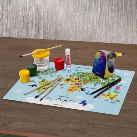 Настольное покрытие ЮНЛАНДИЯ, А3+, пластик, 46x33 см, "Map", 272370 Настольное покрытие ЮНЛАНДИЯ, А3+, пластик, 46x33 см, "Map", 272370