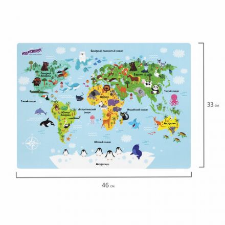 Настольное покрытие ЮНЛАНДИЯ, А3+, пластик, 46x33 см, "Map", 272370 Настольное покрытие ЮНЛАНДИЯ, А3+, пластик, 46x33 см, "Map", 272370