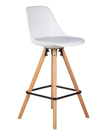 Набор 2 шт Стул полубарный DOBRIN RONNI, ножки светлый бук, белый (ZL-W-02)