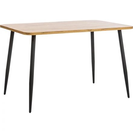 Стол PLUTO, ЛДСП/металл, 120x80x77 см, Дуб вотан/Черный Стол PLUTO, ЛДСП/металл, 120x80x77 см, Дуб вотан/Черный