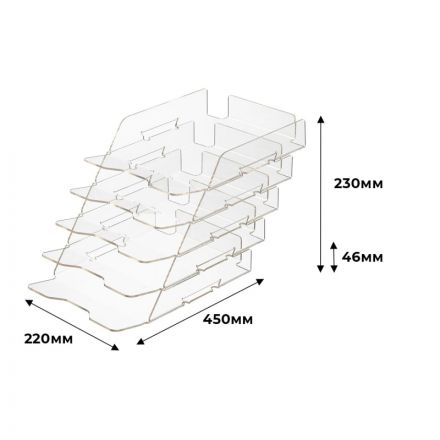 Лоток для бумаг Attache Selection со смещением на 5 отделений А4 215х44