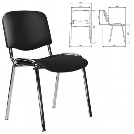 Стул STAFF "Iso Lite CF-008", хром, кожзам черный (Z-11), 532567 Стул STAFF "Iso Lite CF-008", хром, кожзам черный (Z-11), 532567
