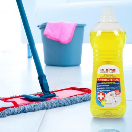 Средство для мытья пола и стен 1 кг LAIMA PROFESSIONAL концентрированное, "Антибактериальный эффект. Лимон", 607967 Средство для мытья пола и стен 1 кг LAIMA PROFESSIONAL концентрированное, "Антибактериальный эффект. Лимон", 607967