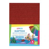 Картон цветной А4, ArtSpace, 5л., 5цв., гофрированный, с блестками, в пакете Картон цветной А4, ArtSpace, 5л., 5цв., гофрированный, с блестками, в пакете