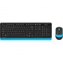 Набор клавиатура+мышь A4Tech Fstyler FG1010 кл:черн/син м:черн/син USB WLS
